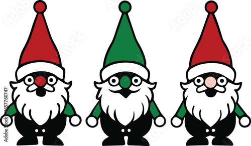 Gnome head in red hat cut out silhouette