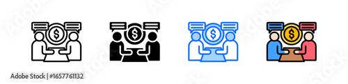 Sales Negotiation Icon Set Multiple Style Collection