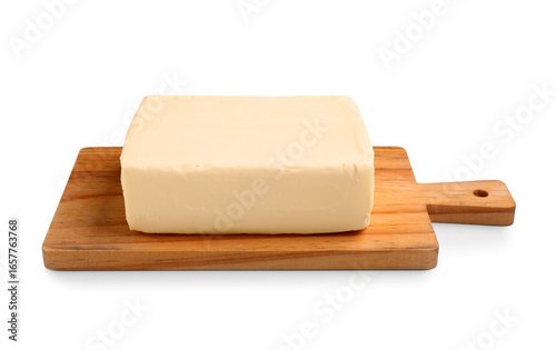Wooden board with fresh but...