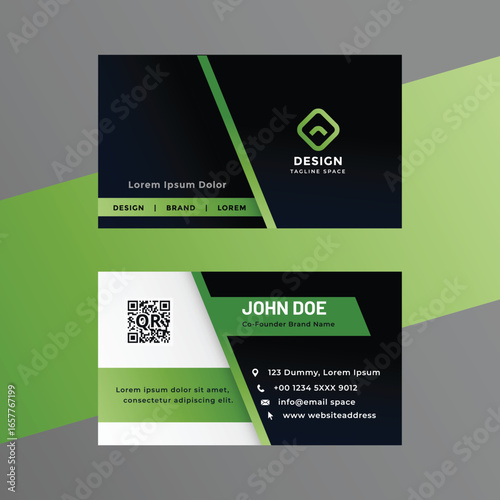 professional green business card modern template design