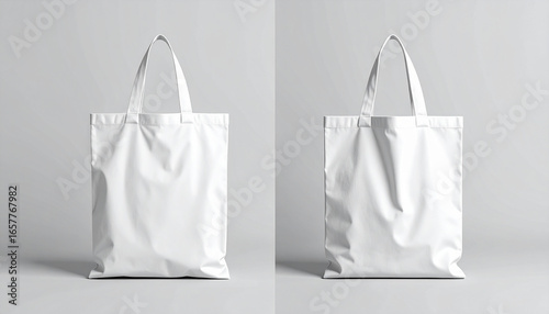 White paper shopping bag on white background isolated packaging container