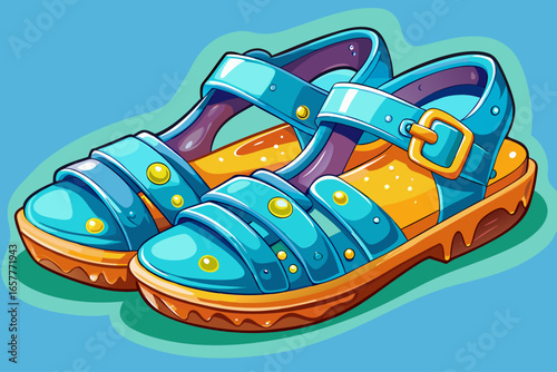vector of Jelly-covered sandals - waterproof and washable, suitable for quick and comfortable use.