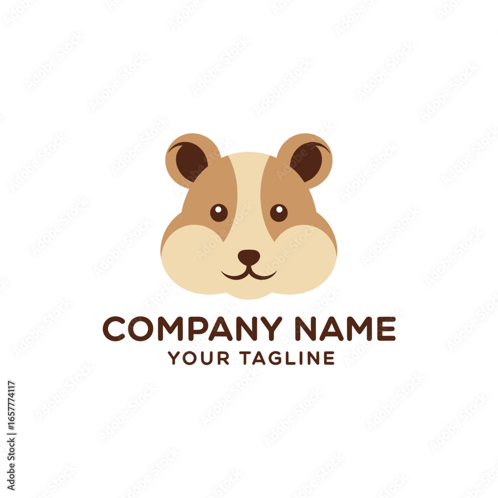 Fototapeta premium Adorable hamster logo design, perfect for a pet-related business.