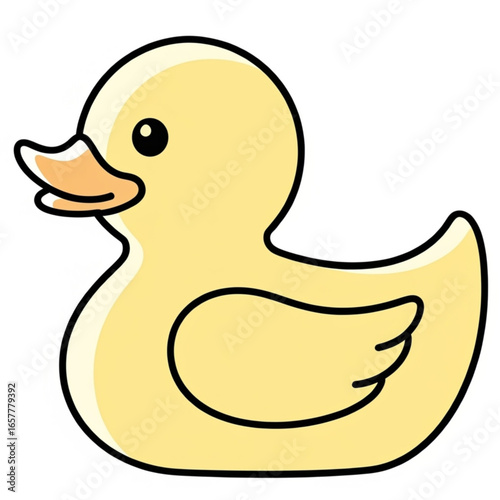 rubber duck on white background, flat vector icon