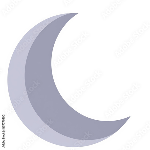 Crescent moon shining softly in the night sky, casting a gentle glow and creating a peaceful, serene atmosphere under the stars.