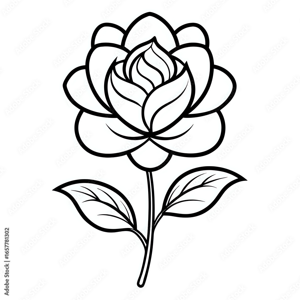 Fototapeta premium flower ,outline isolated on white background