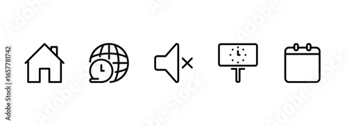 Universal outline icon set for web navigation and app functions
