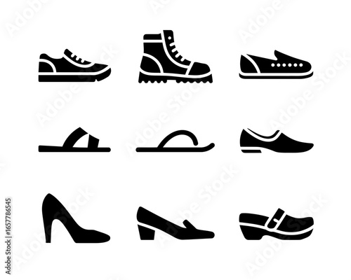 Collection of various shoe icons