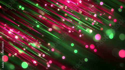 Abstract vibrant streaks, glowing particles