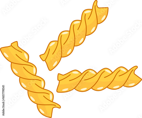 Illustration of Yellow Fusilli Pasta