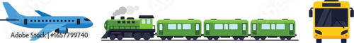 Explore the world with plane, train, and bus transportation options