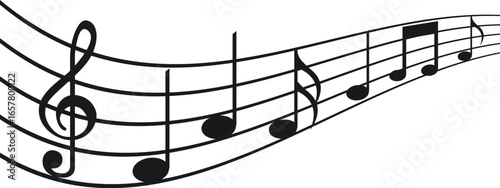 Music note icon .Music notes wave isolated. Musical notes melody on transparent background.Black musical note. Music elements.Simple musical notes sign.Simple musical notes signs and symbol. 