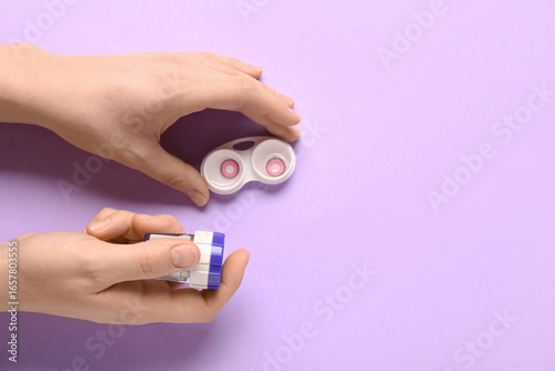 Female hands with cleaning ...