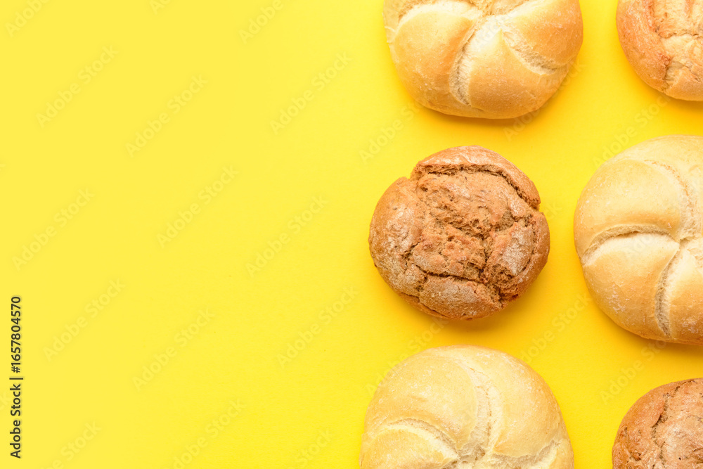 custom made wallpaper toronto digitalDifferent delicious buns on yellow background