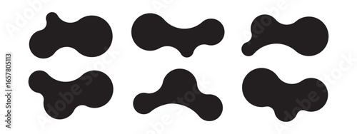 Set of abstract metaball shapes