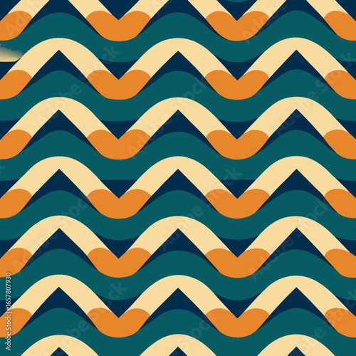 Cuadro en lienzo Geometric wave pattern inspired by niger art
