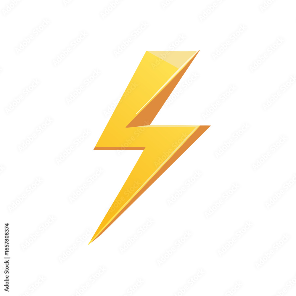 Isolated Yellow Lightning Bolt Vector Illustration Energy Symbol Icon Isolated Yellow Lightning Bolt Vector Illustration Energy Symbol Icon