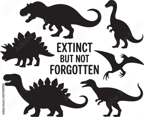 "Bold Dinosaur Silhouette Vector Set"

"Prehistoric Dinosaurs and Pterosaurs Silhouettes"

"Jurassic Era Dinosaur Silhouette Collection"