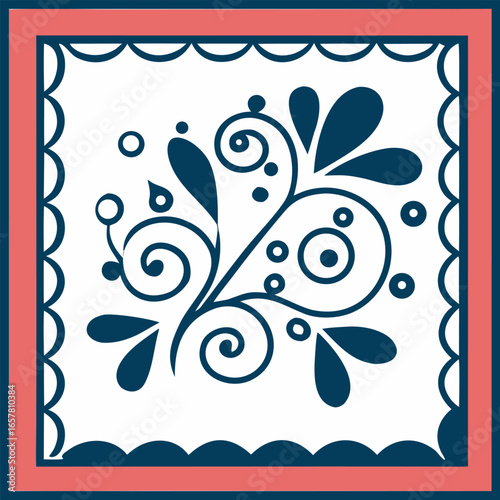 Flat design mexican embroidery illustration