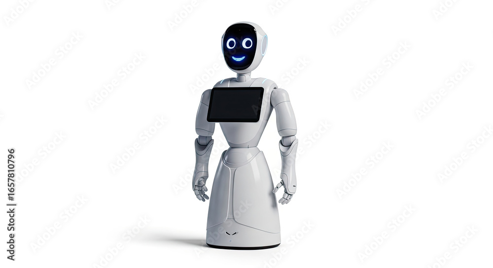 Fototapeta premium robotic hand holding a digital tablet