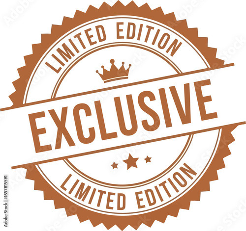 Exclusive limited edition stamp seal with crown and star emblems symbolizing rarity and premium quality