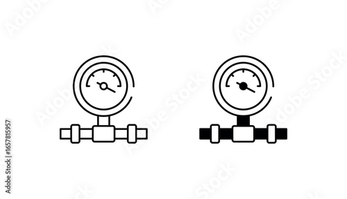 Pressure meter icon design with white background stock illustration
