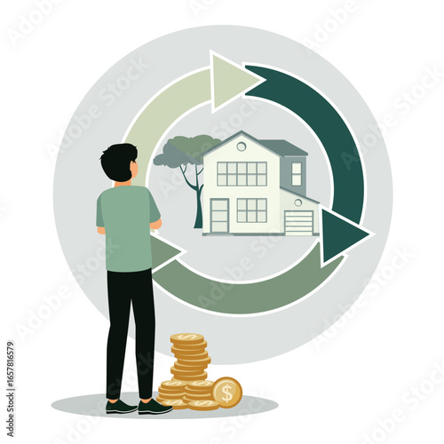 Reverse mortgage, home owner exchange for regular payment.
