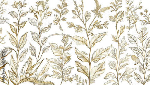 Line drawings of various plants ideal for botanical books, educational materials, gardening websites, plant identification guides, and naturethemed designs.
