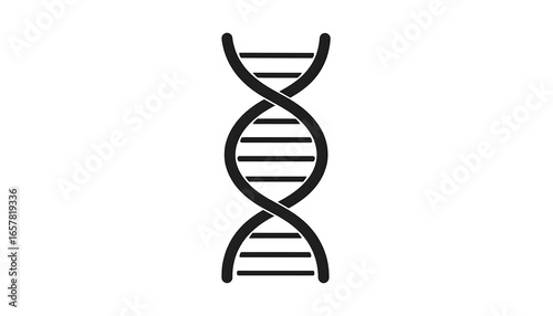 A simple, graphic depiction of a double helix DNA structure against a plain white background.