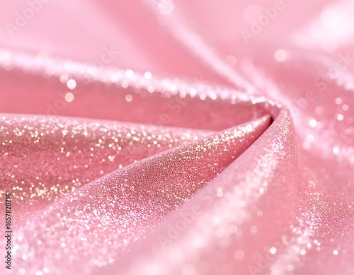 Soft pink fabric with glittering details