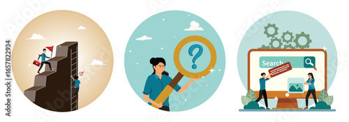 Efficient way concept to win business competition. Solution or answer. Web Search.