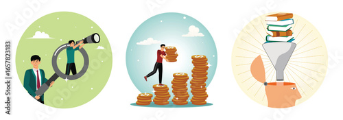 Search for new job concept. Financial success. Education or studying.