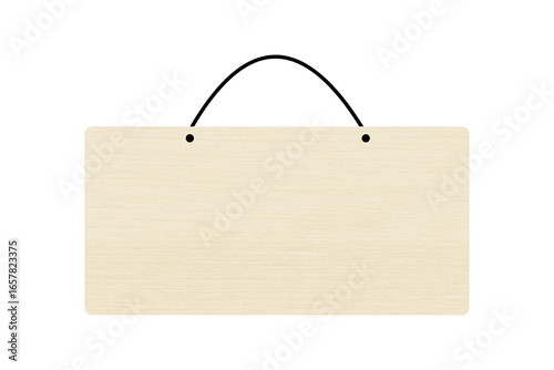 木製の紐付き長方形フレームボード　白木 