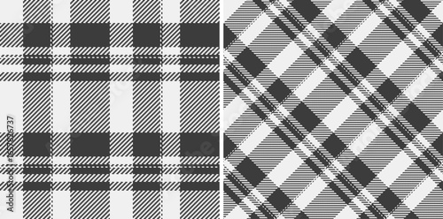 Plaid vector check of pattern texture seamless with a textile background fabric tartan. Set in monochrome colors for golf fashion essentials for the course.