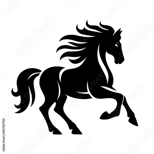 Horse silhouette vector, transparent background PNG