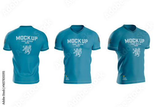 Athletic V-Neck T-Shirt Mockup