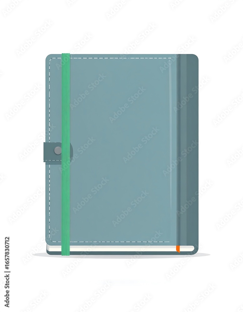 Fototapeta premium Gray notebook with green band