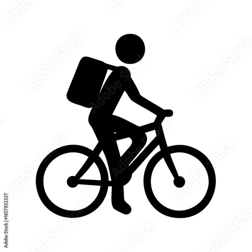 Bicycle delivery courier icon silhouette