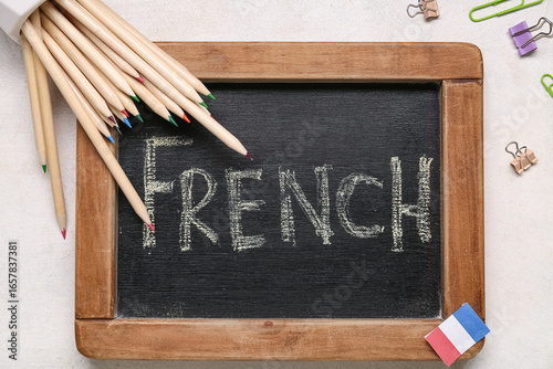 Chalkboard with word FRENCH...