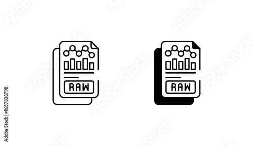 Raw Data icon design with white background stock illustration