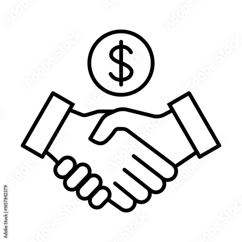 financial agreement line icon with editable stroke