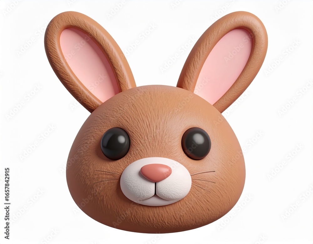 Obraz premium Cute and whimsical cartoon rabbit character with large expressive eyes and soft ears