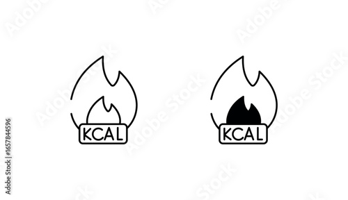 Burning Calories icon design with white background stock illustration