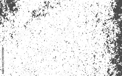 Abstract black particles exploding on white background.black sand with spots isolated on white