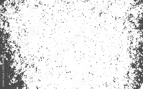 Abstract black particles exploding on white background.black sand with spots isolated on white