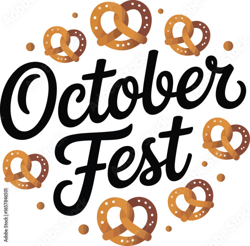 October Fest Typography with Pretzels and Dots baked goods