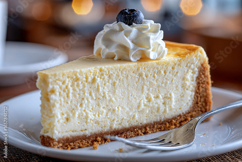 ブルベリーを乗せたレアチーズケーキ