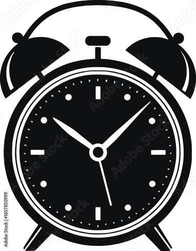 Stylized alarm clock icon with a flat design and vibrant colors