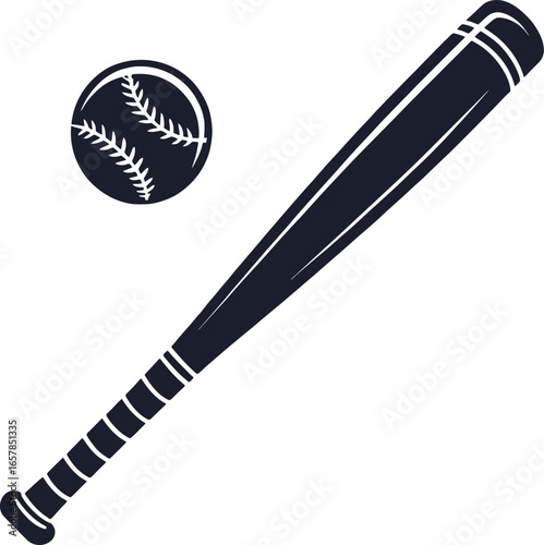 Stylized baseball bat icon with dynamic color accents