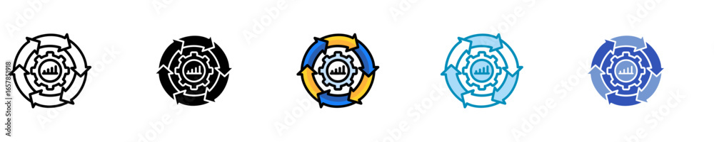 Fototapeta premium Business Continuity Icon Set Multiple Style Collection